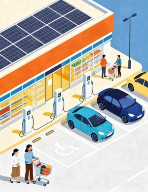 Voiture en charge energie solaire