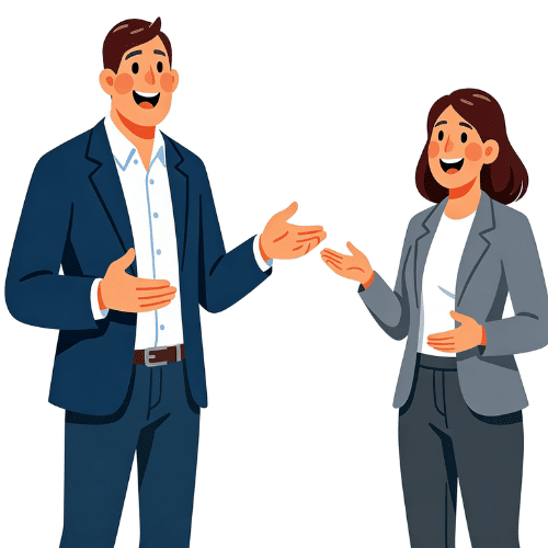 Homme et femme qui discutent